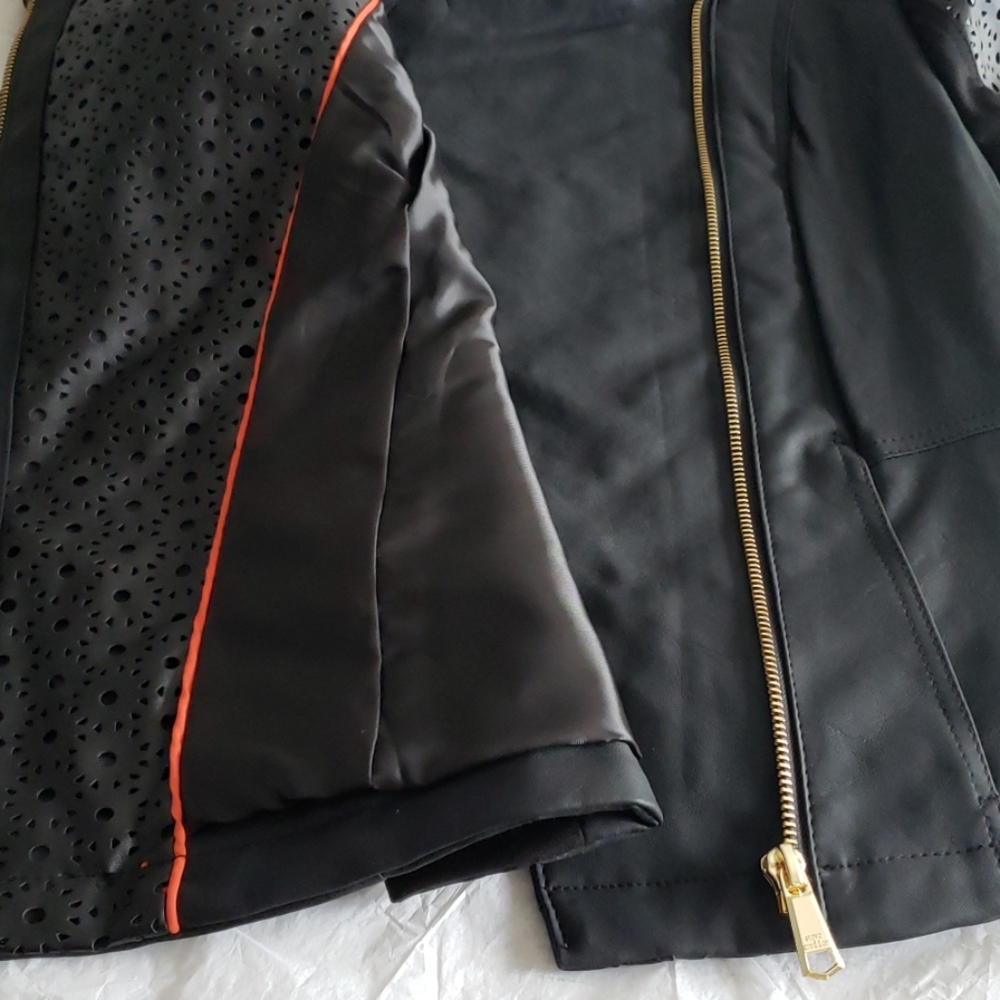 SOLD ****   STEVE MADDEN New Perforated MOTO Jacket Coat  L - Picture 11 of 11